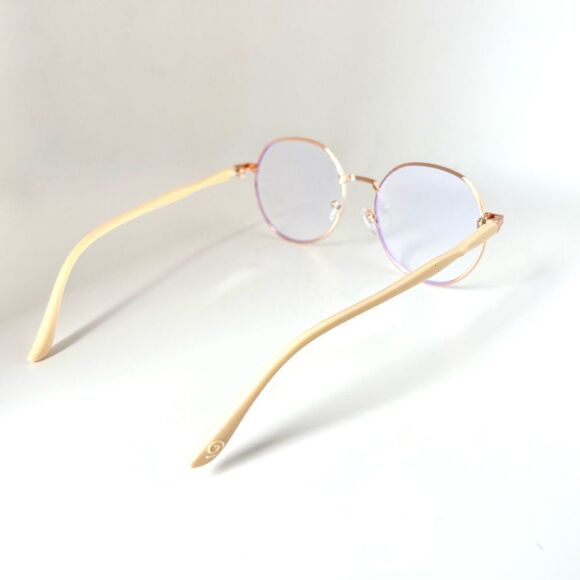 Stylish Gold Frame Women's Glasses with Violet Hue - NWOT - Picture 4 of 4